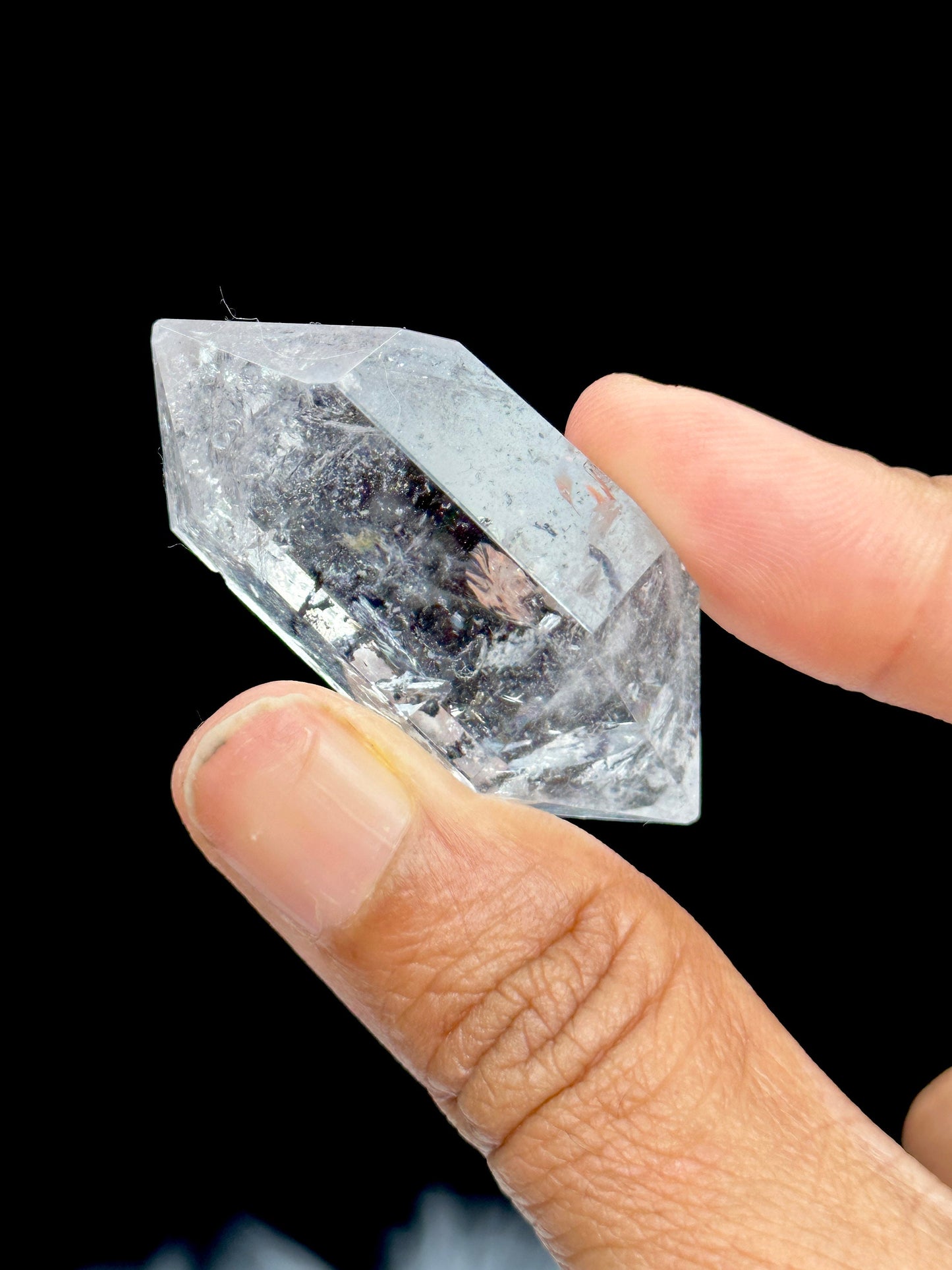 Rare Herkimer Diamond Quartz Crystal with enhydro