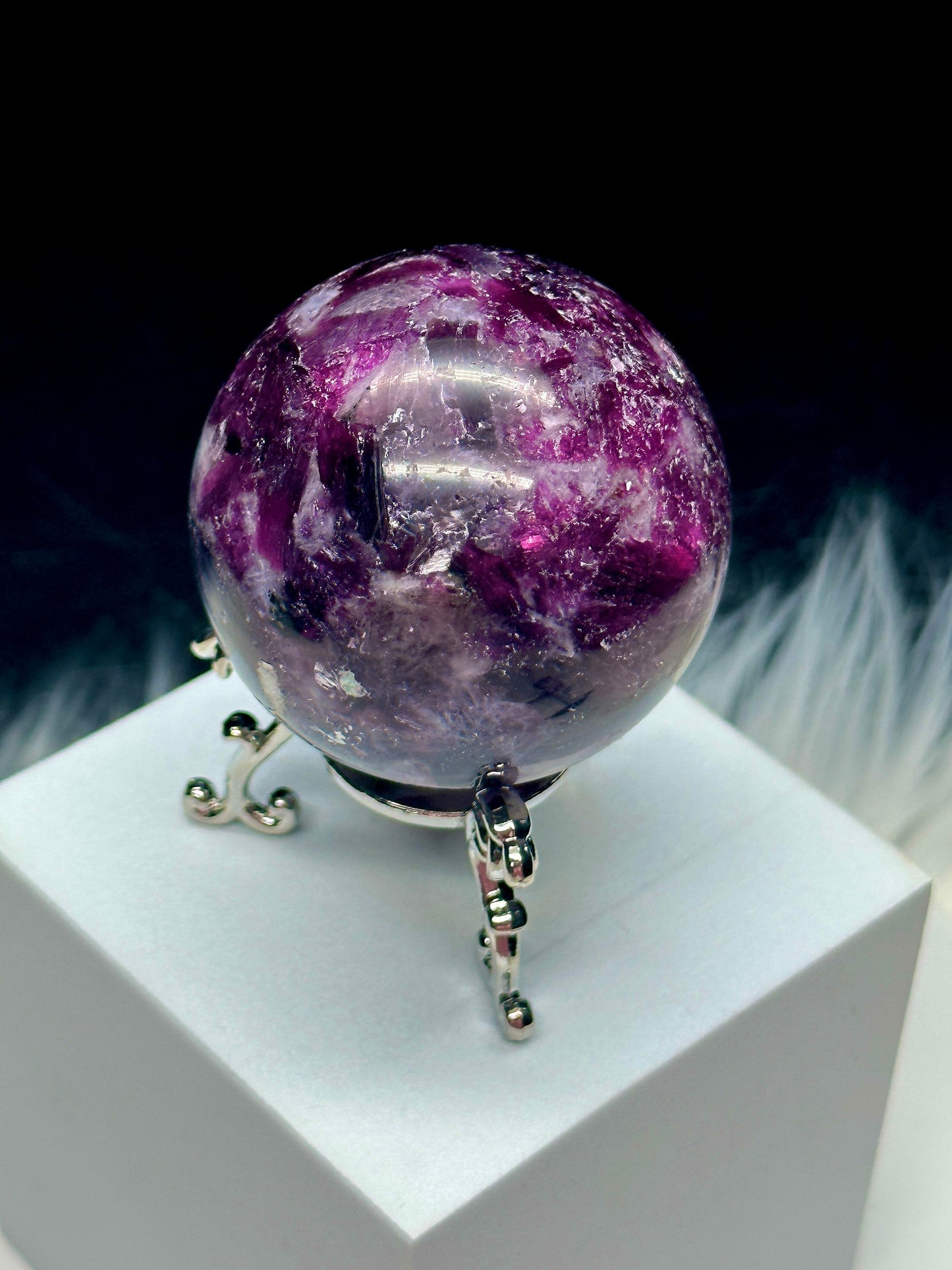 Natural Unicorn Stone Crystal Sphere Ball- Genuine Crystal Sphere