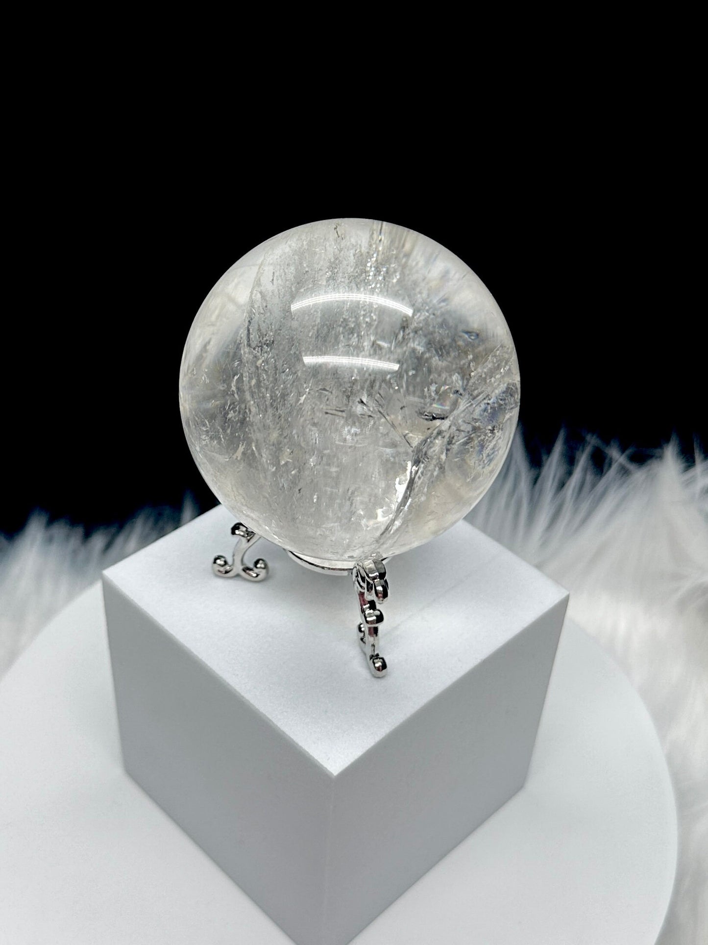 Large Brazilian Clear Quartz Crystal Sphere