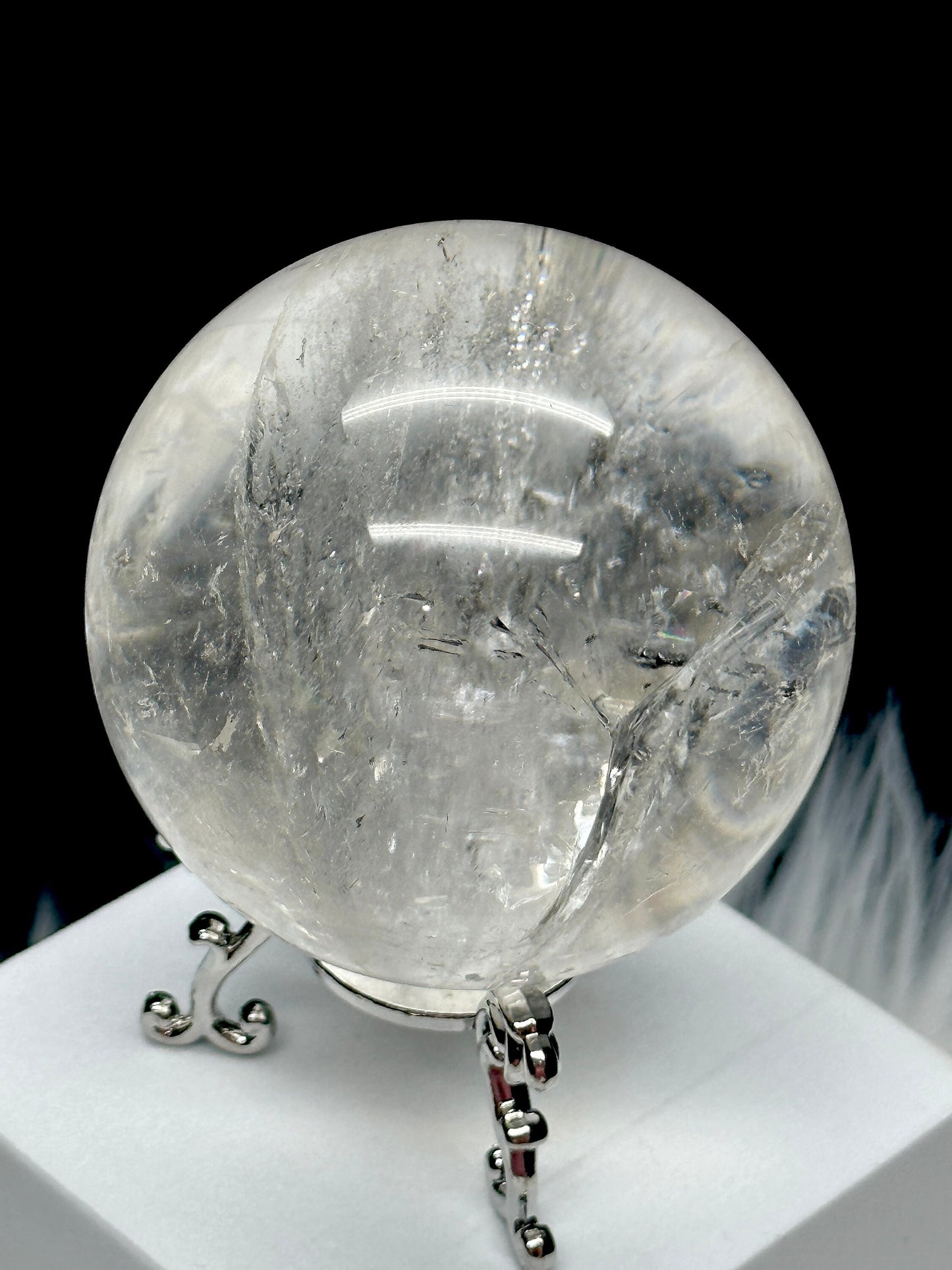 Large Brazilian Clear Quartz Crystal Sphere