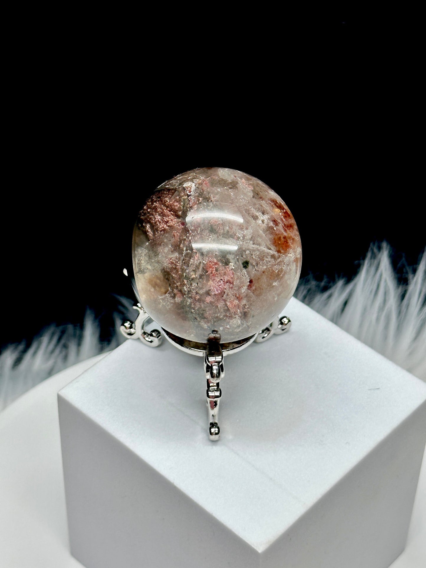 Pretty Garden Quartz Crystal Sphere, 1.9 inches Diameter