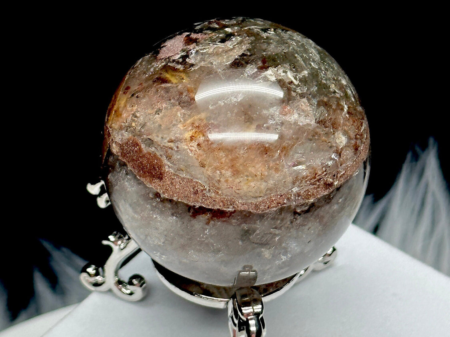 Pretty Garden Quartz Crystal Sphere, 1.9 inches Diameter