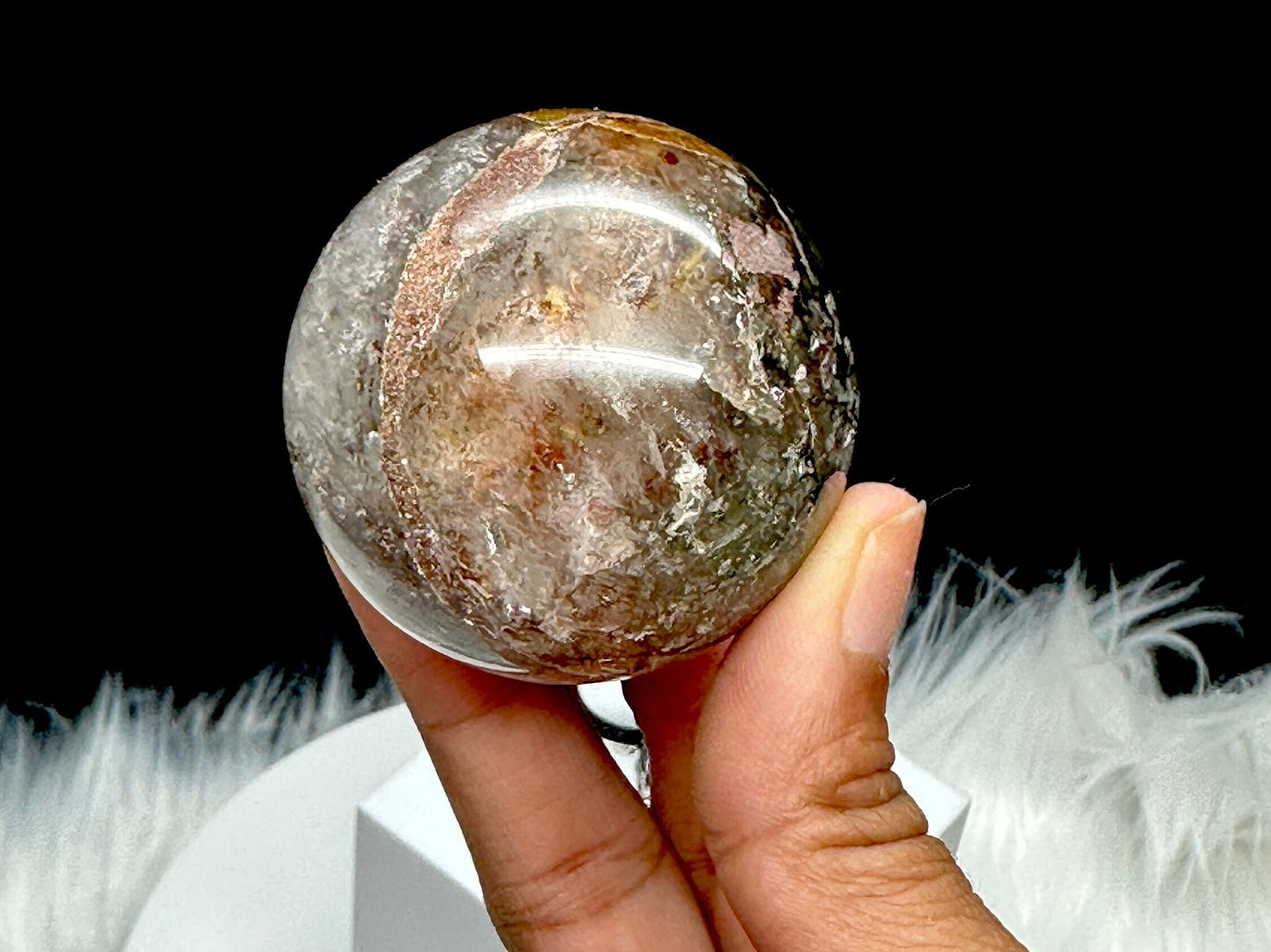 Pretty Garden Quartz Crystal Sphere, 1.9 inches Diameter