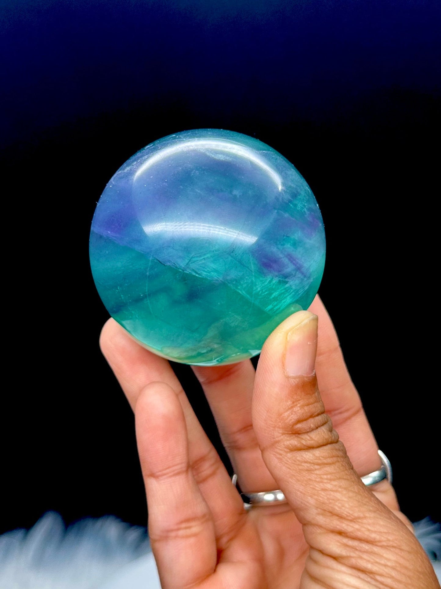 Green - Blue Fluorite Crystal Sphere