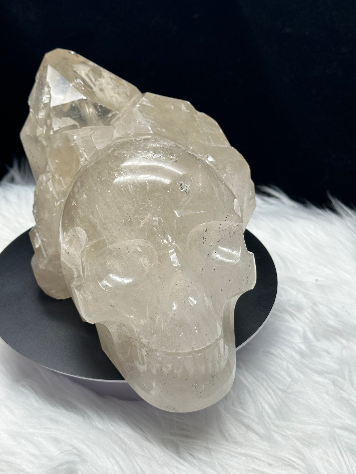 Rare Elestial Clear Quartz Crystal Skull, Magical Skull , Cluster Skull