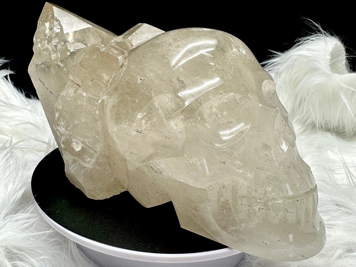 Rare Elestial Clear Quartz Crystal Skull, Magical Skull , Cluster Skull