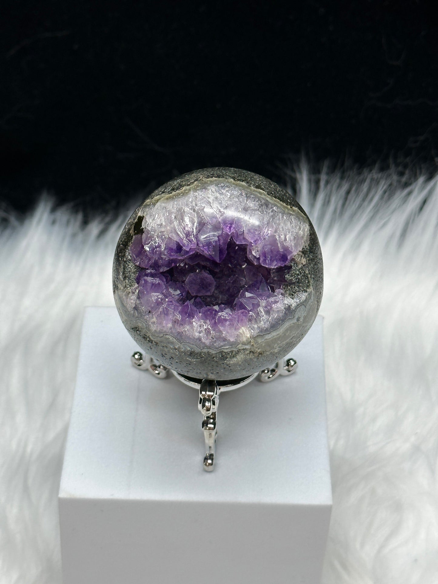 Druzy Amethyst Agate Sphere