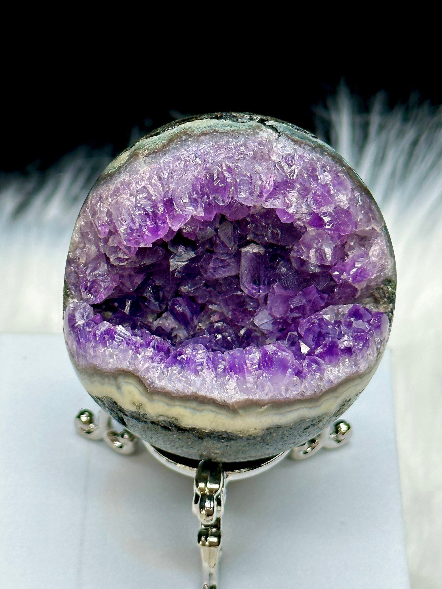 Beautiful Amethyst Agate Sphere , 204 grams