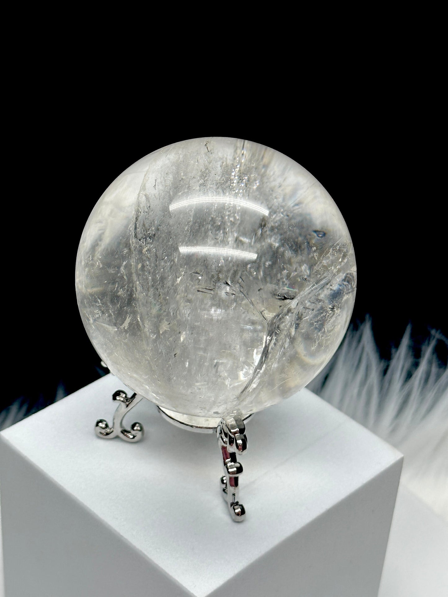 Large Brazilian Clear Quartz Crystal Sphere