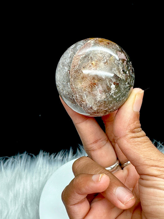 Pretty Garden Quartz Crystal Sphere, 1.9 inches Diameter