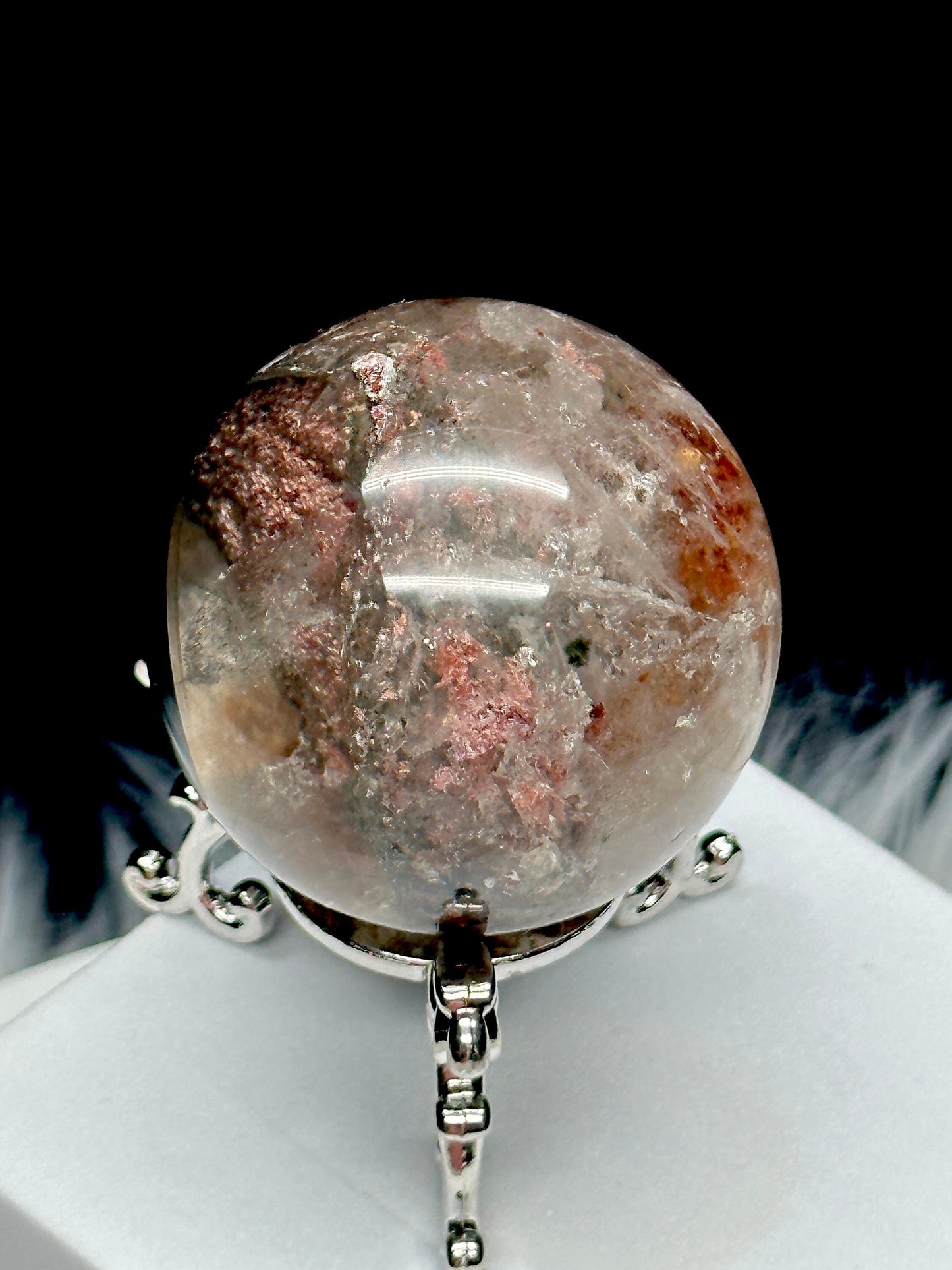 Pretty Garden Quartz Crystal Sphere, 1.9 inches Diameter