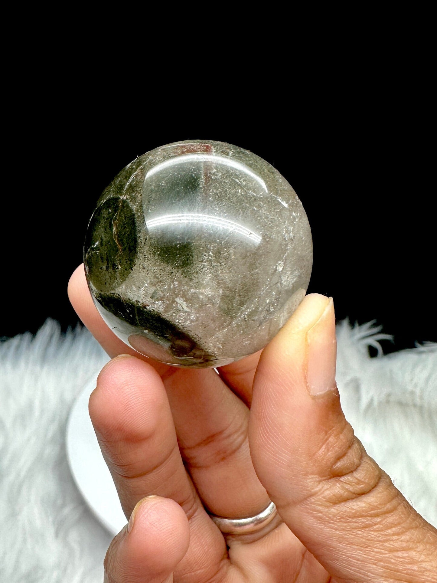 Green Phantom Garden Quartz Crystal Sphere