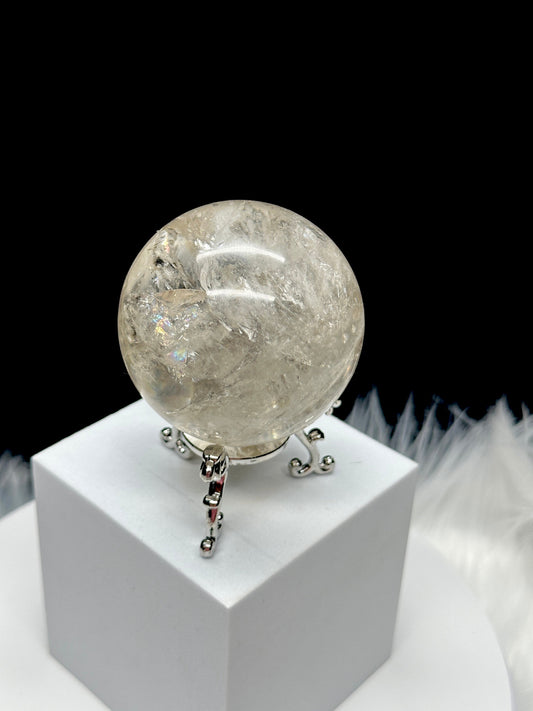 Natural Clear Quartz Crystal Sphere