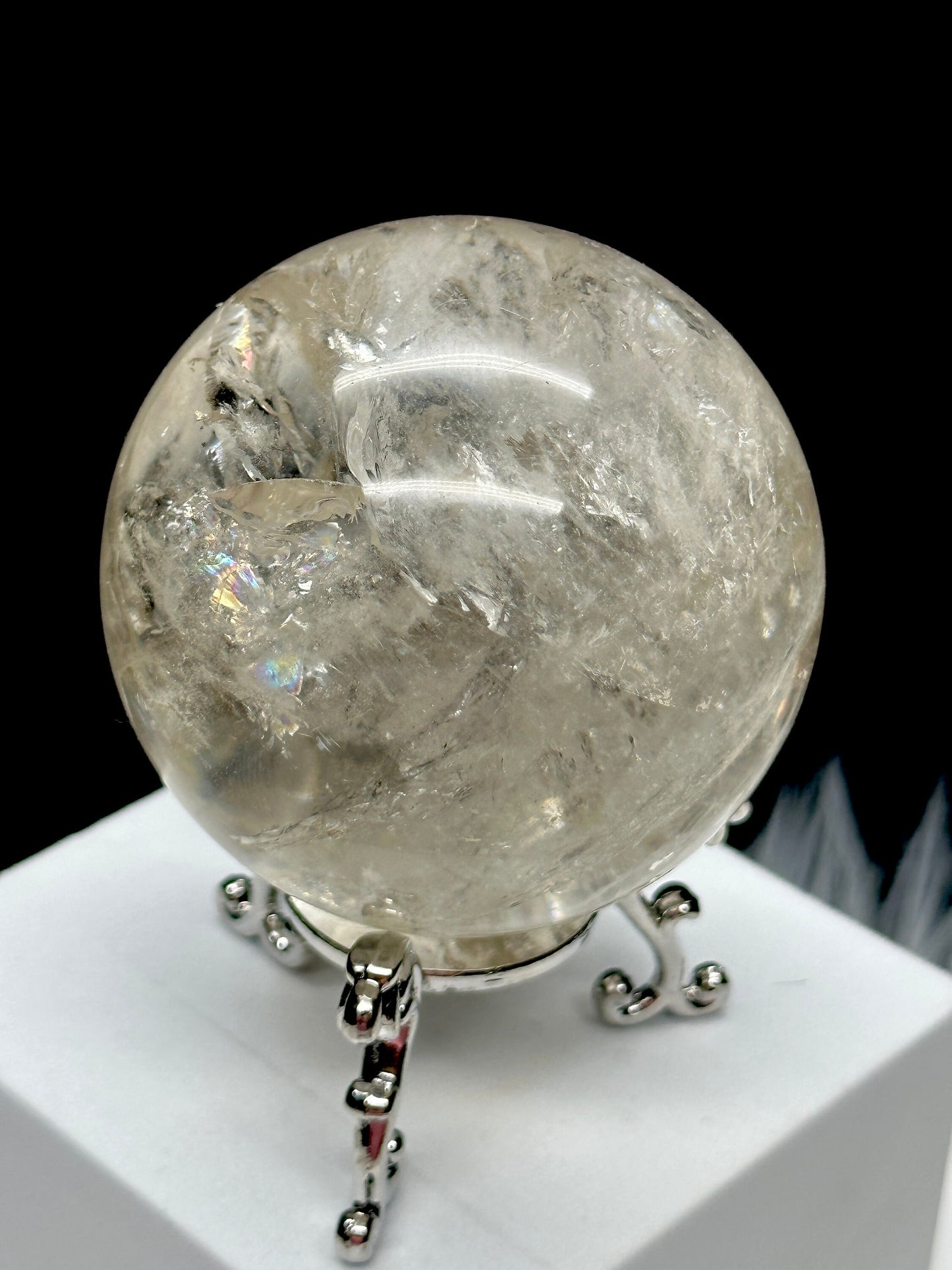 Natural Clear Quartz Crystal Sphere