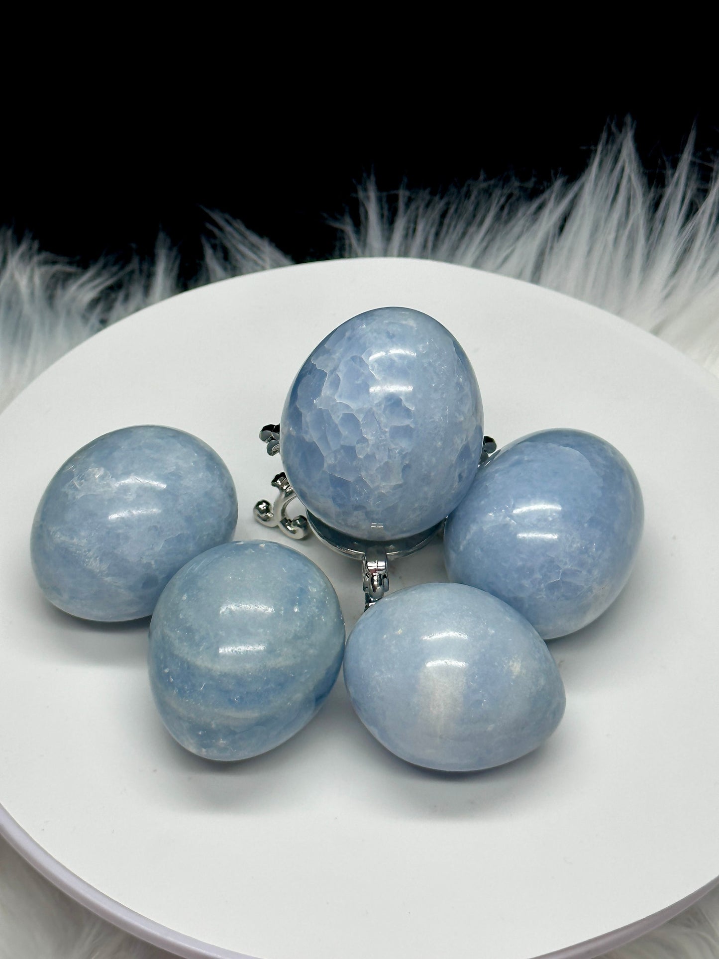 Blue Calcite Crystal Egg