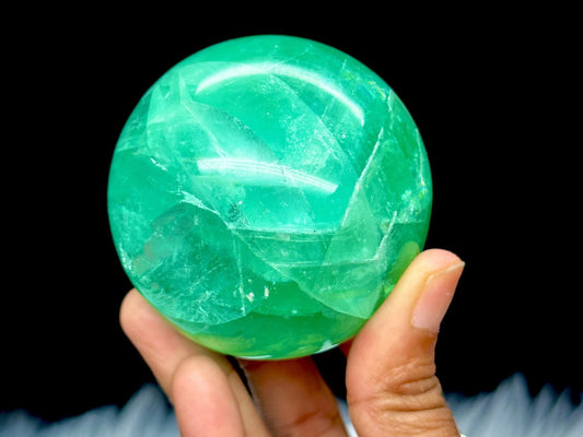 Green Fluorite Crystal Sphere