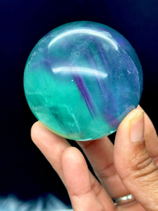 Green - Blue Fluorite Crystal Sphere