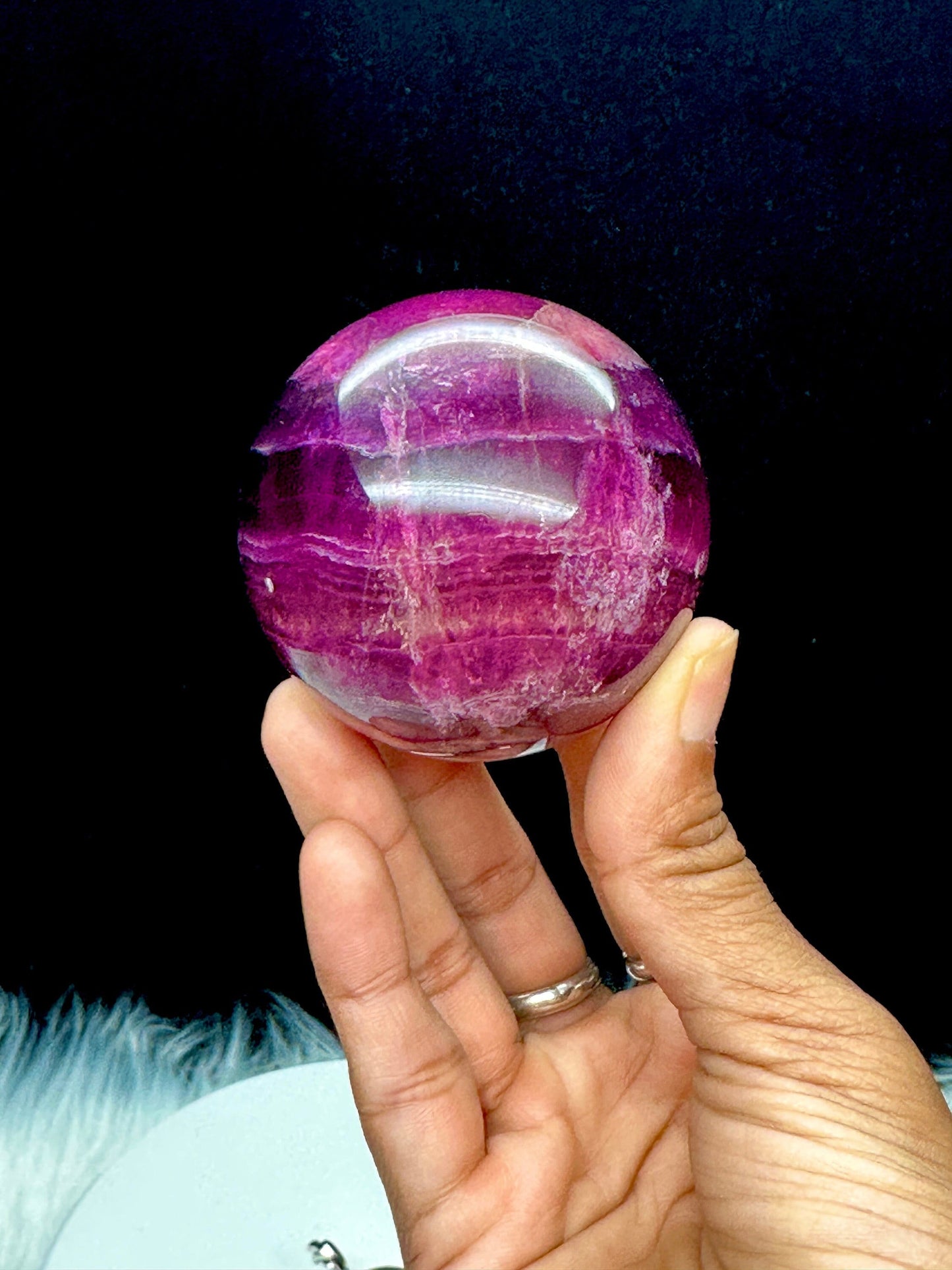 High Quality Purple Fluorite Crystal Sphere