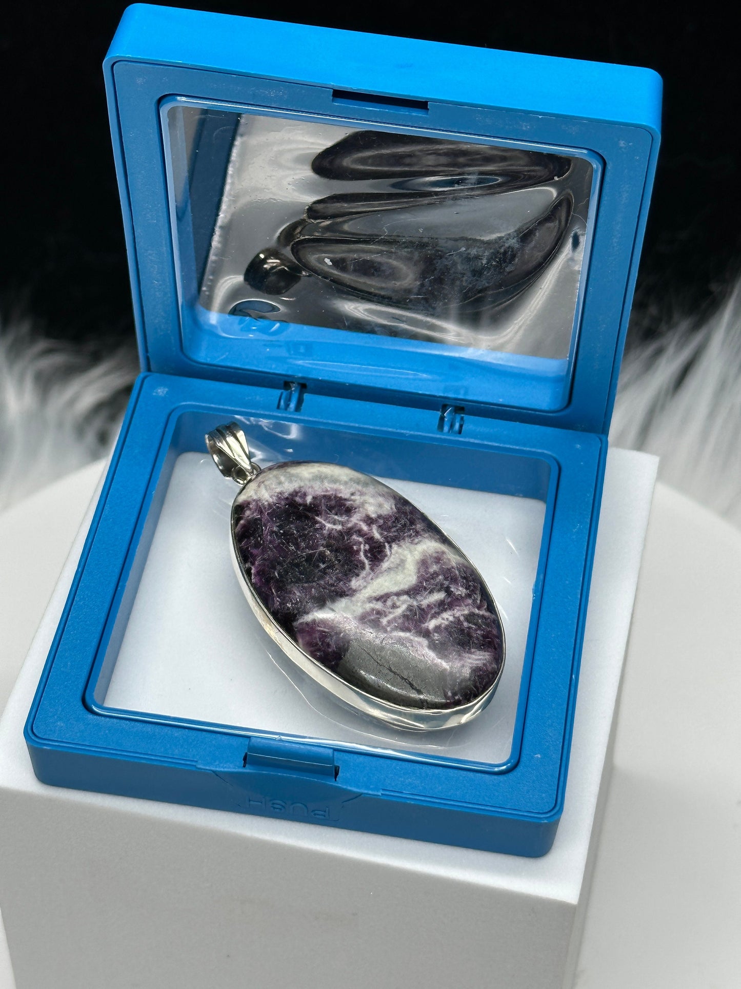 Big Natural Kammererite Crystal Pendant in Sterling Silver