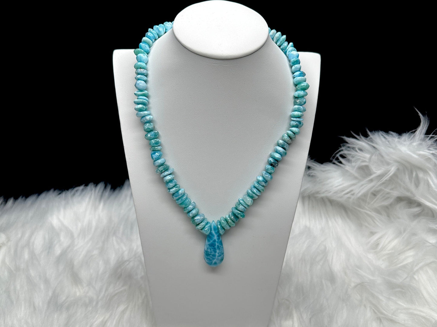 Natural Highest grade Larimar Necklace with Pendant.