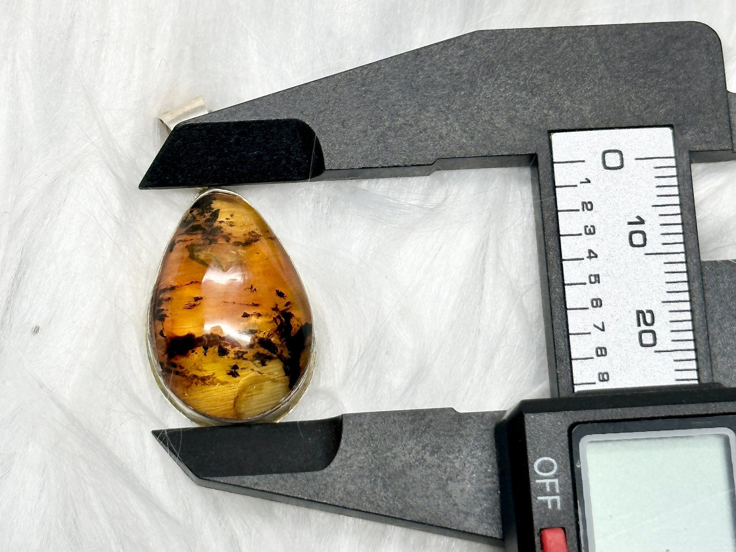 Natural Amber pendant in 925 Sterling Silver