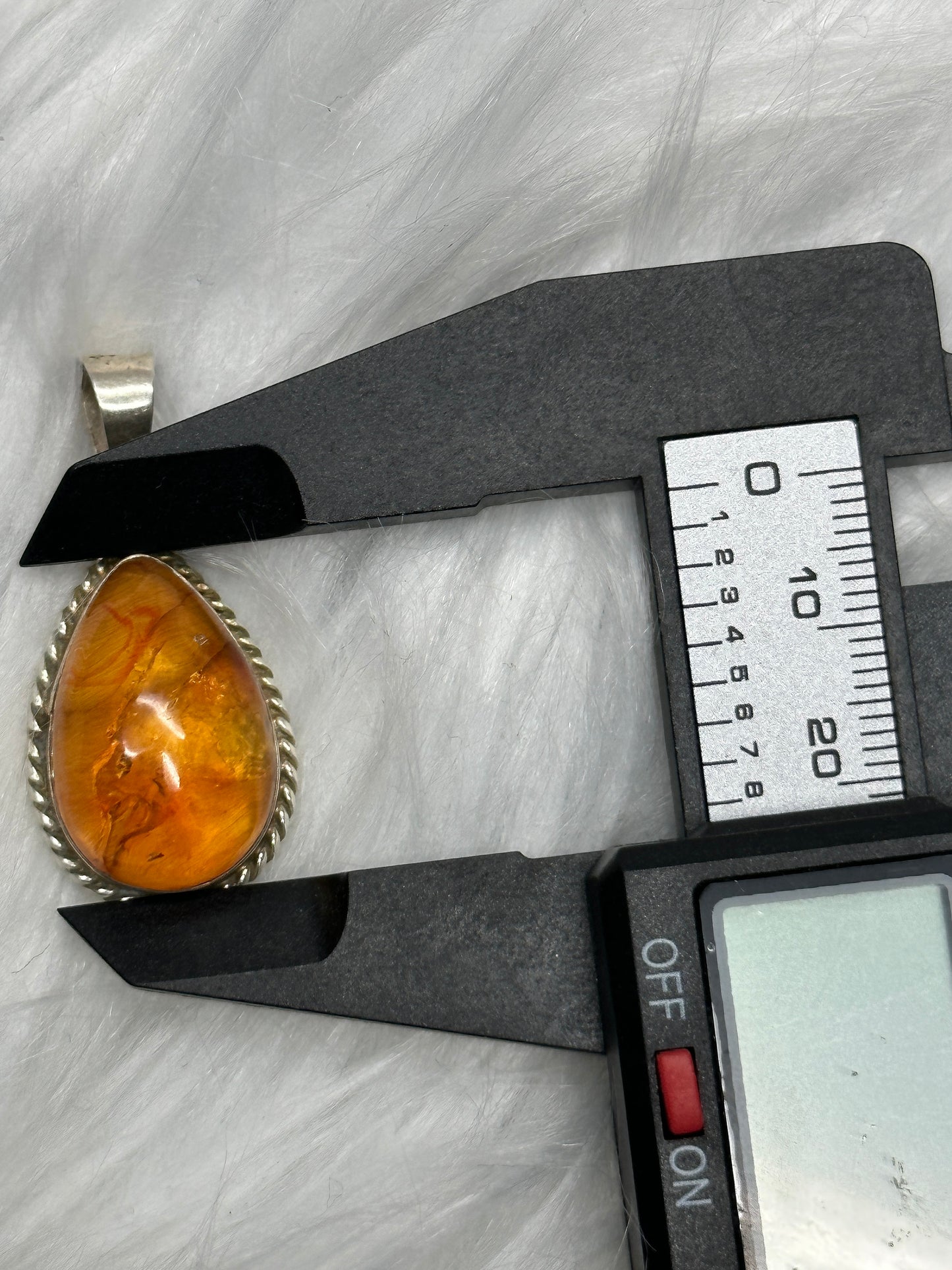 Natural Amber in 925 Sterling Silver Pendant