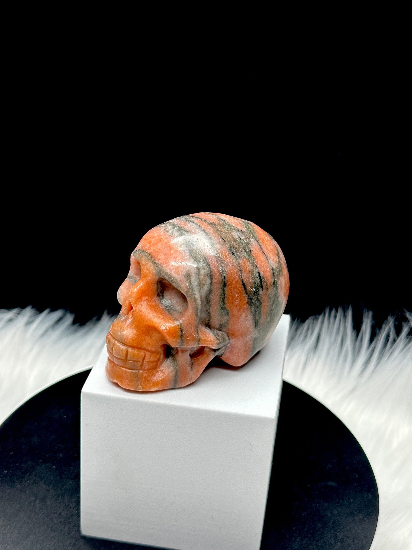 Sunstone with Tourmaline Skull