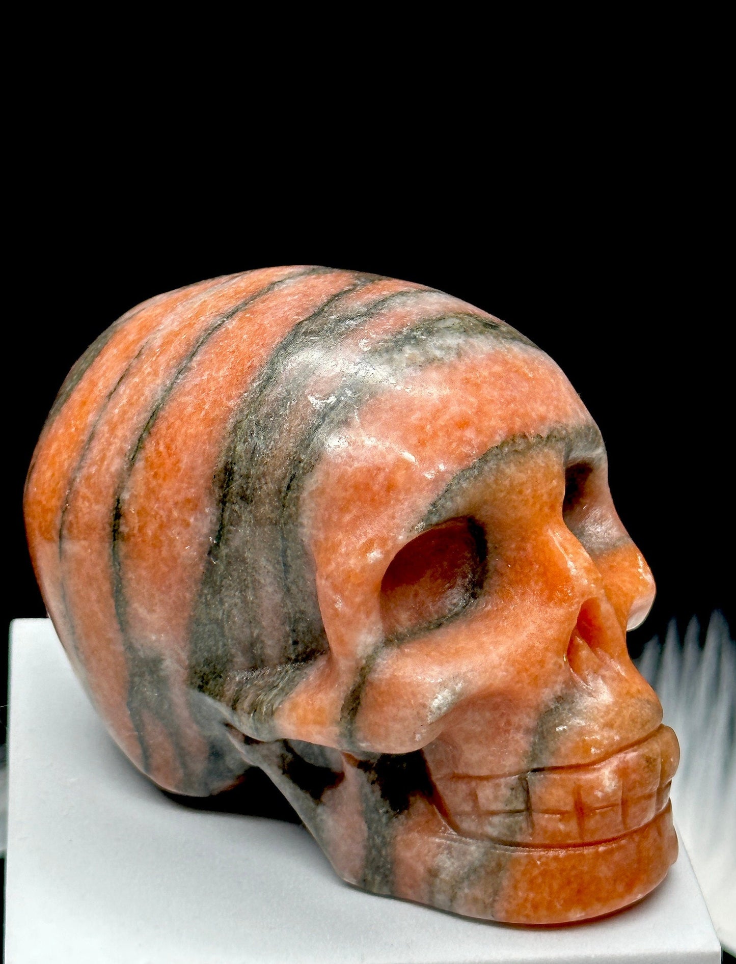 Sunstone with Tourmaline Skull