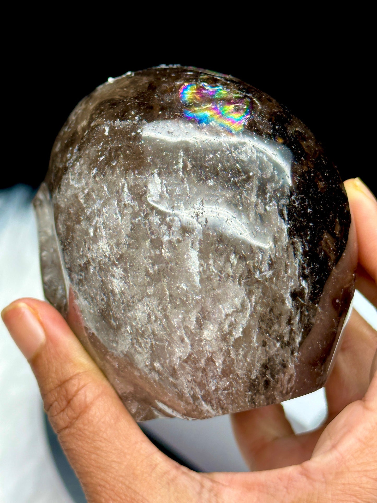 Large Smoky Quartz Crystal Skull