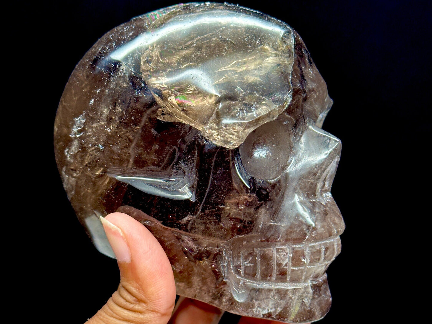 Large Smoky Quartz Crystal Skull