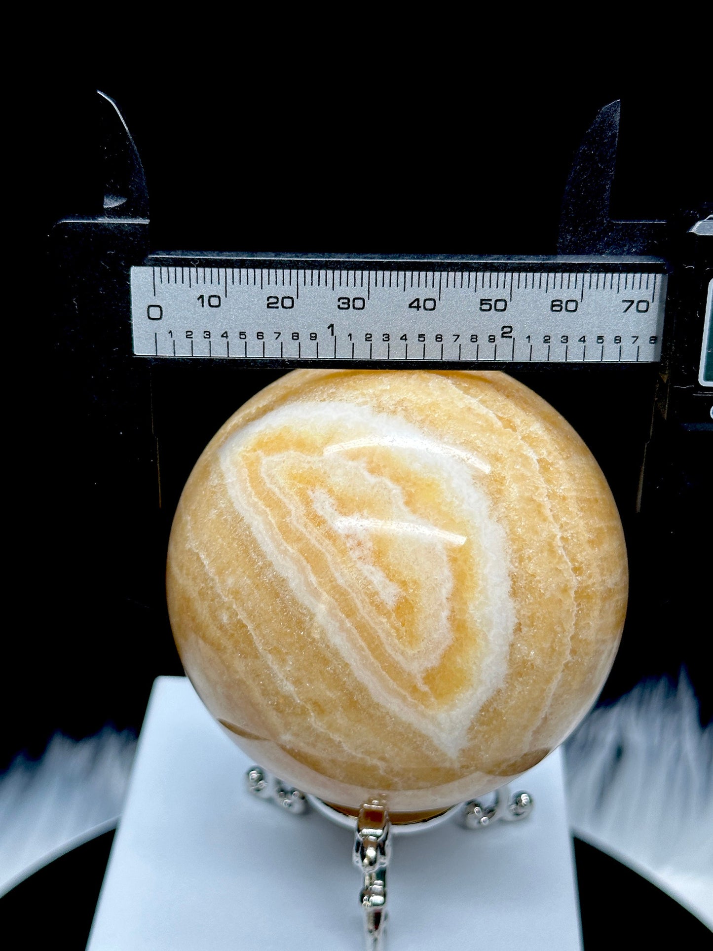 Yellow Calcite Crystal Sphere with Beautiful banding