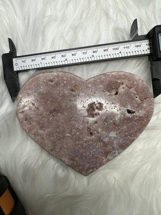 Pretty Pink Amethyst Heart with druzy opening