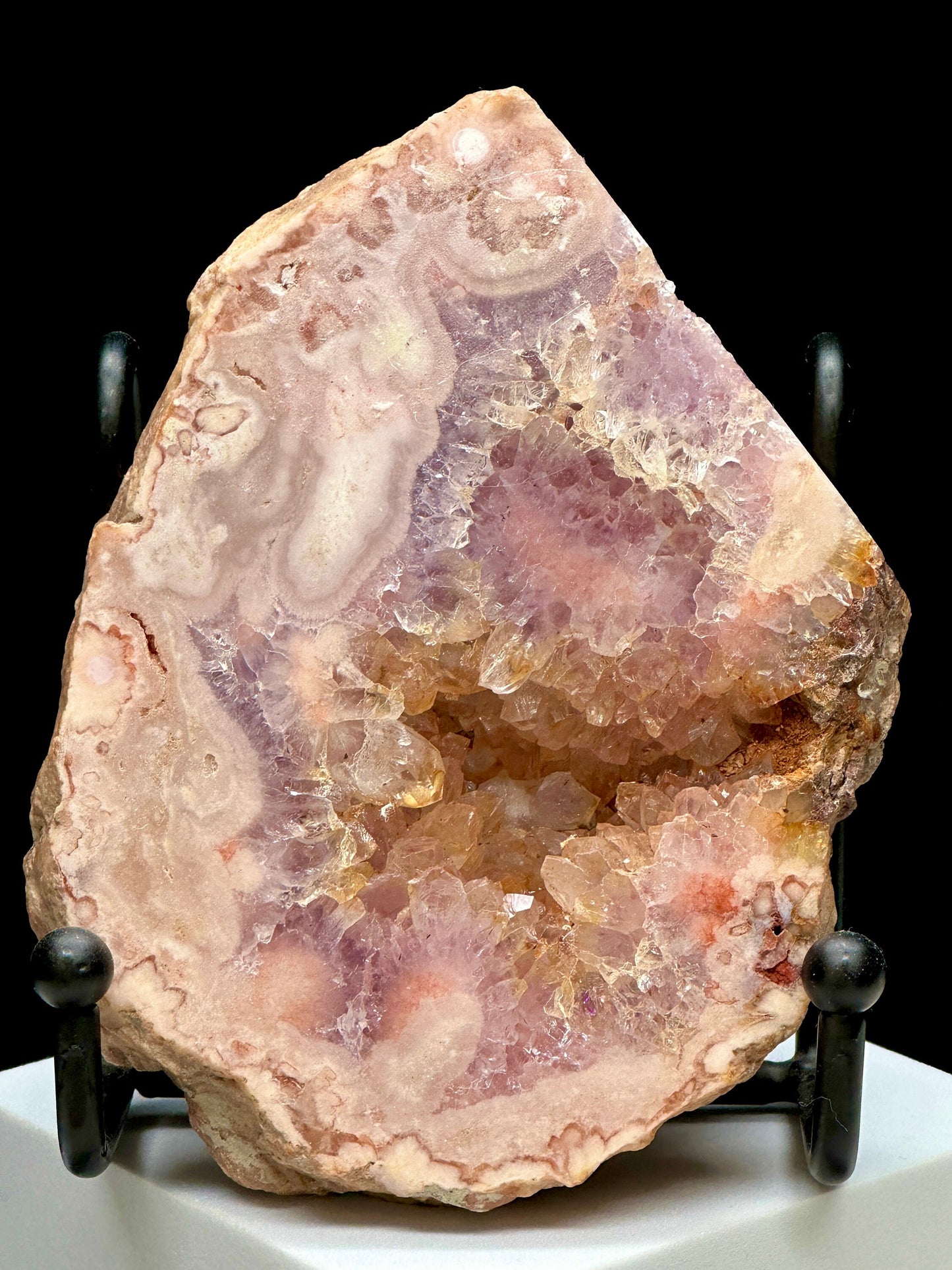 Pink Amethyst Flower Agate Crystal Slab