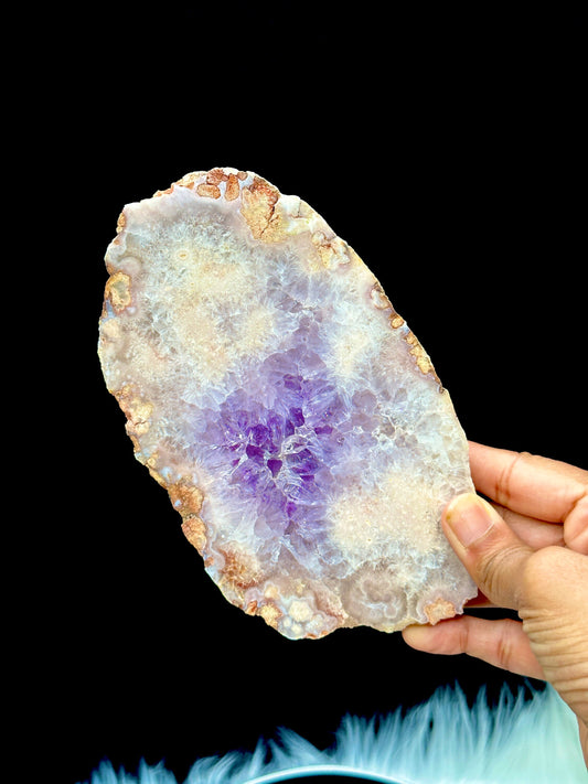 Amethyst Flower Agate Crystal Slab