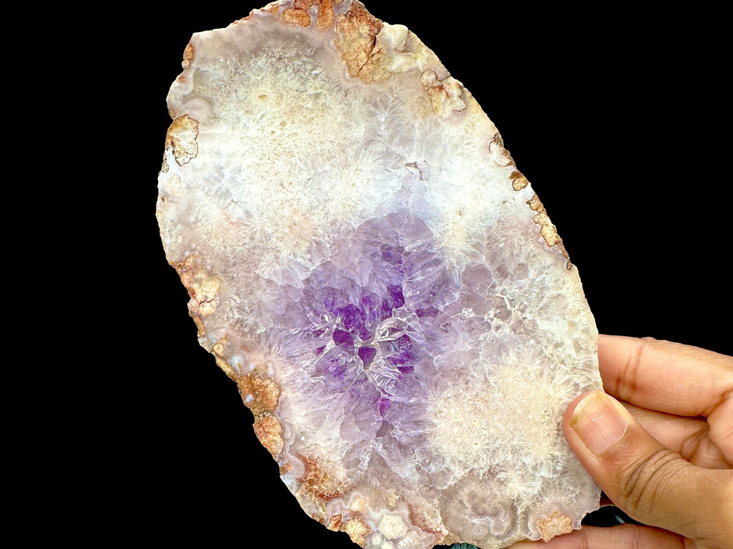 Amethyst Flower Agate Crystal Slab