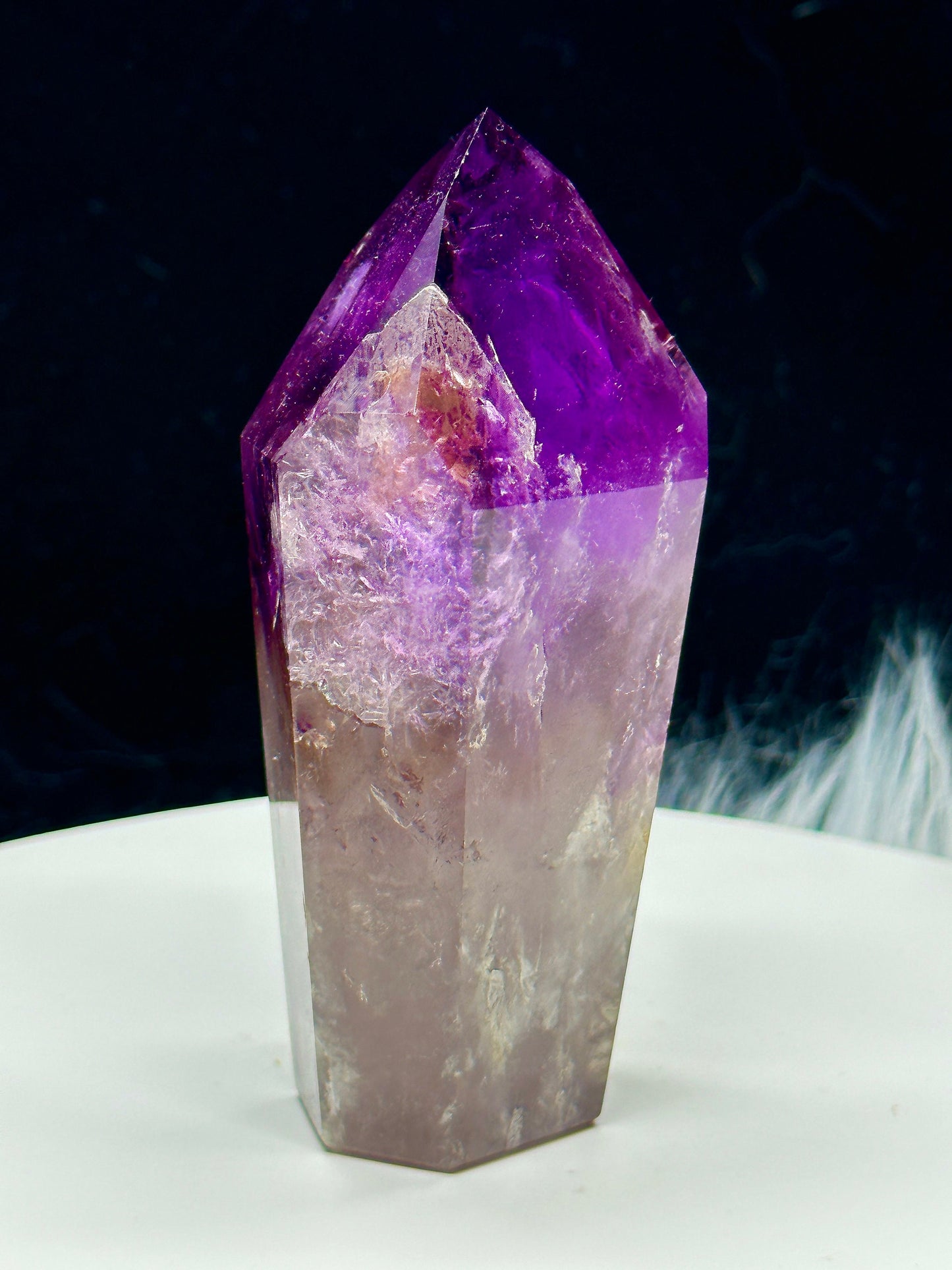 Pretty Phantom Amethyst Tower, Amethyst Crystal Point