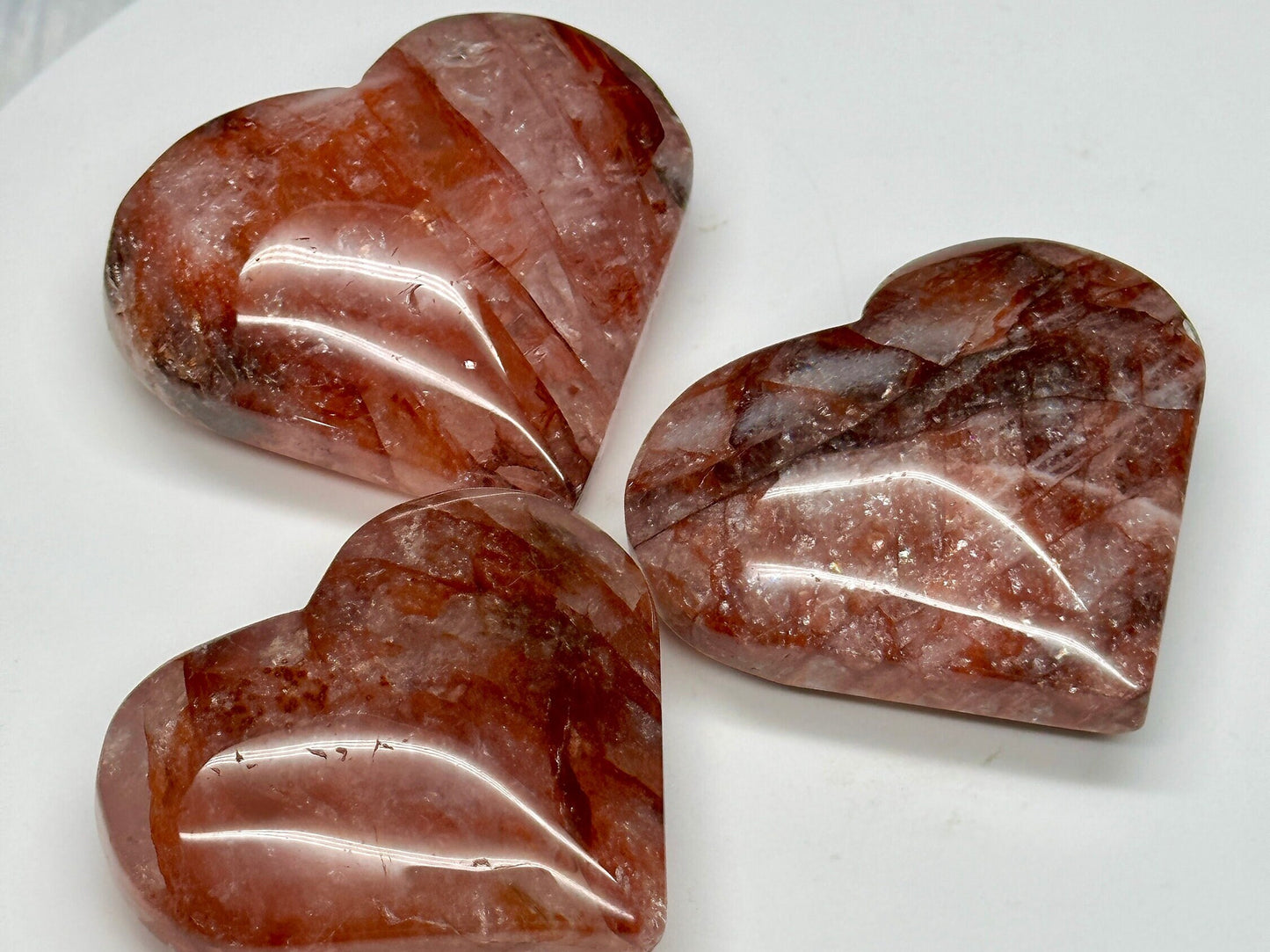 Beautiful Fire Quartz Crystal Heart