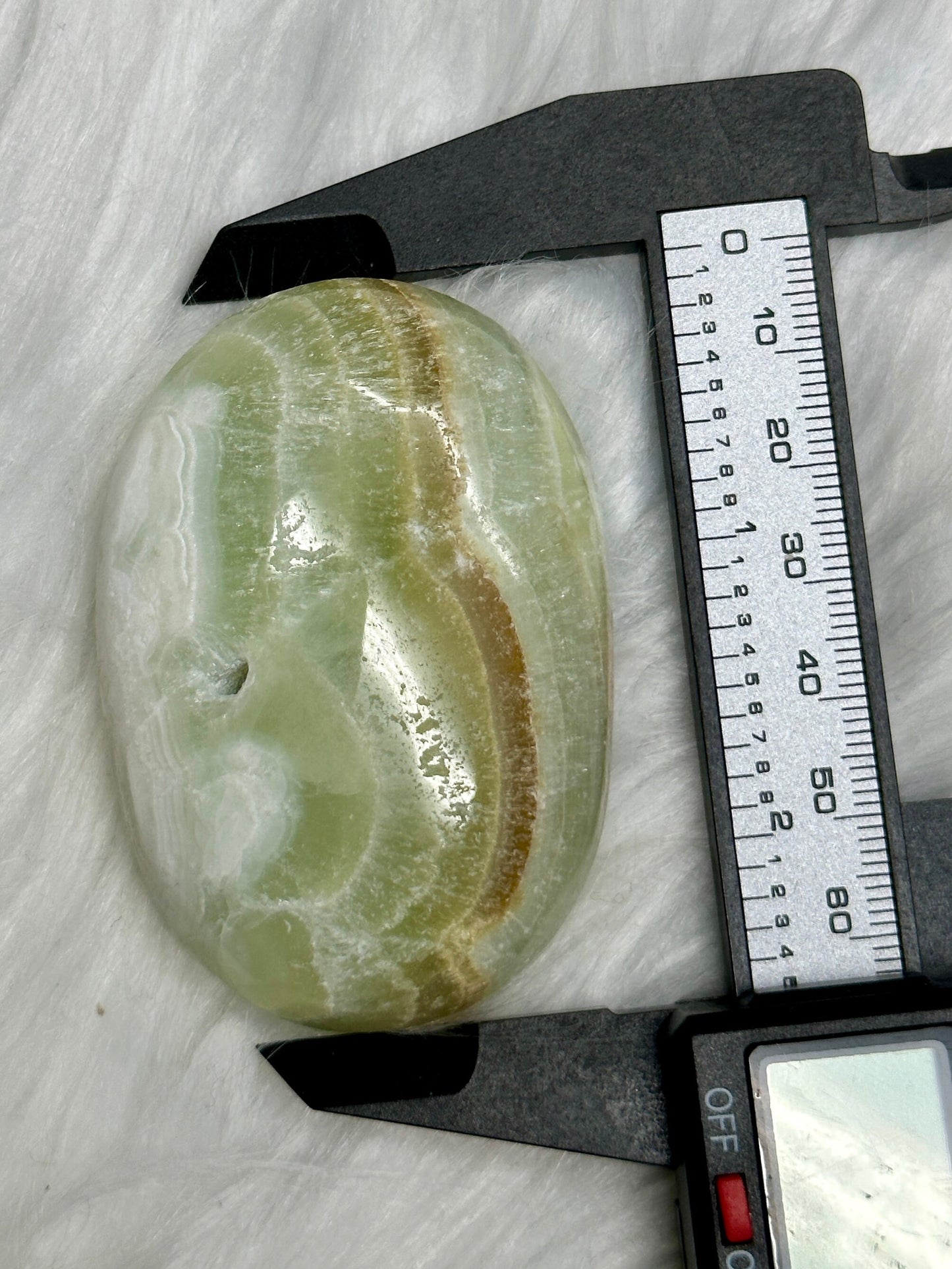 Beautiful Pistachio Calcite Palm Stone