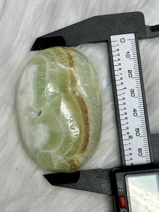 Beautiful Pistachio Calcite Palm Stone