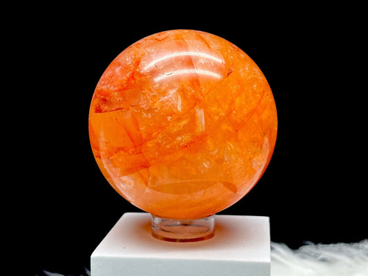 Large Super Pretty Fire Quartz Crystal Sphere - High Quality, 1.1kg weight