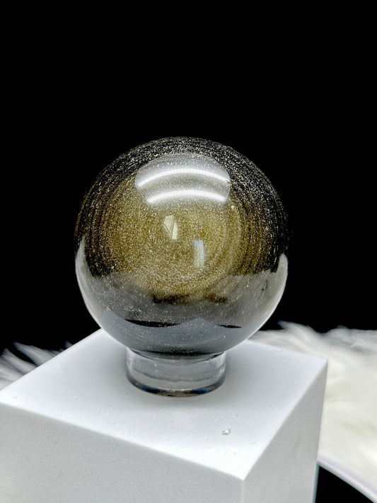 Golden Sheen Obsidian Crystal Sphere