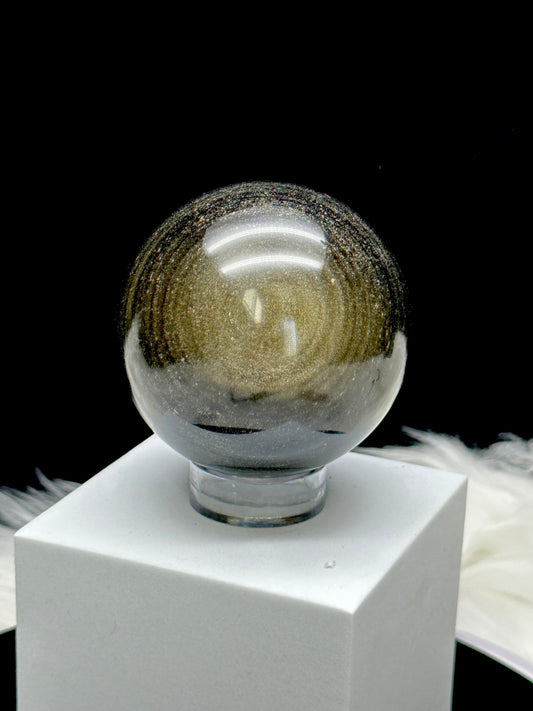 Golden Sheen Obsidian Crystal Sphere