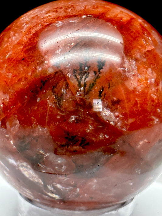 Dendritic Fire Quartz Crystal Sphere