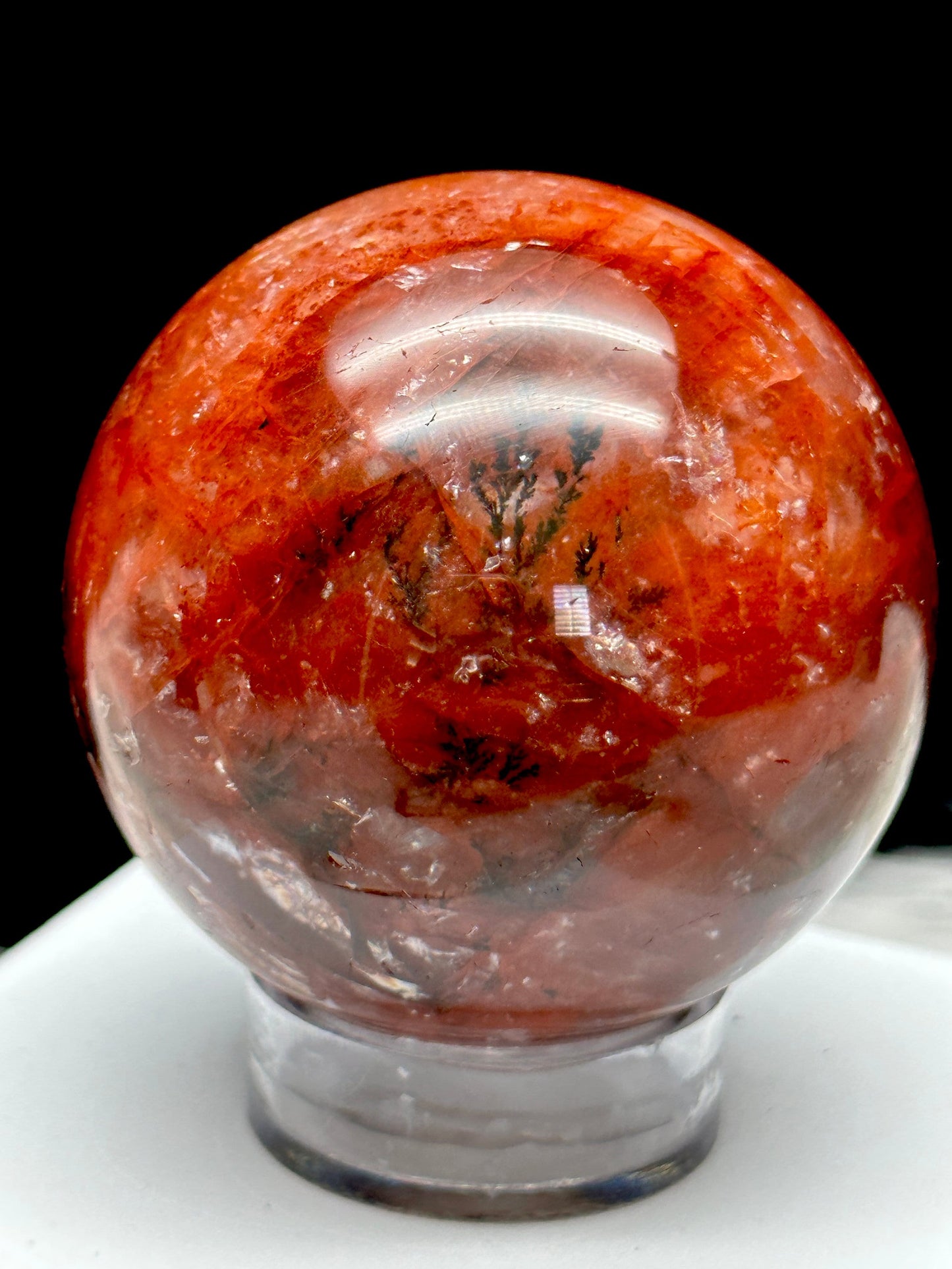 Dendritic Fire Quartz Crystal Sphere