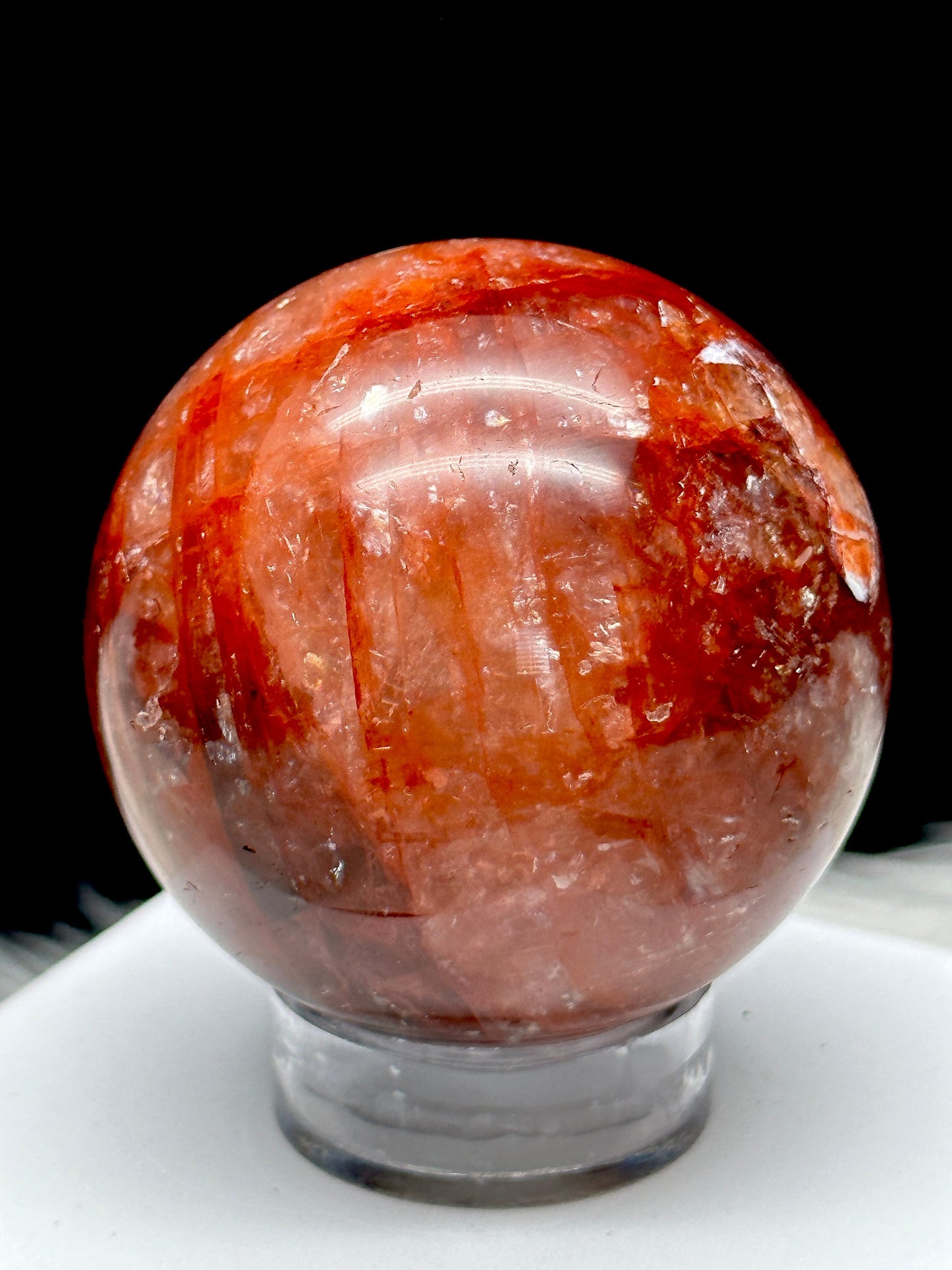 Dendritic Fire Quartz Crystal Sphere