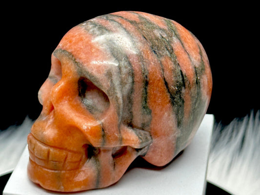 Sunstone with Tourmaline Skull