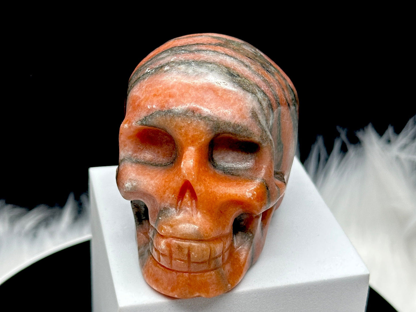 Sunstone with Tourmaline Skull