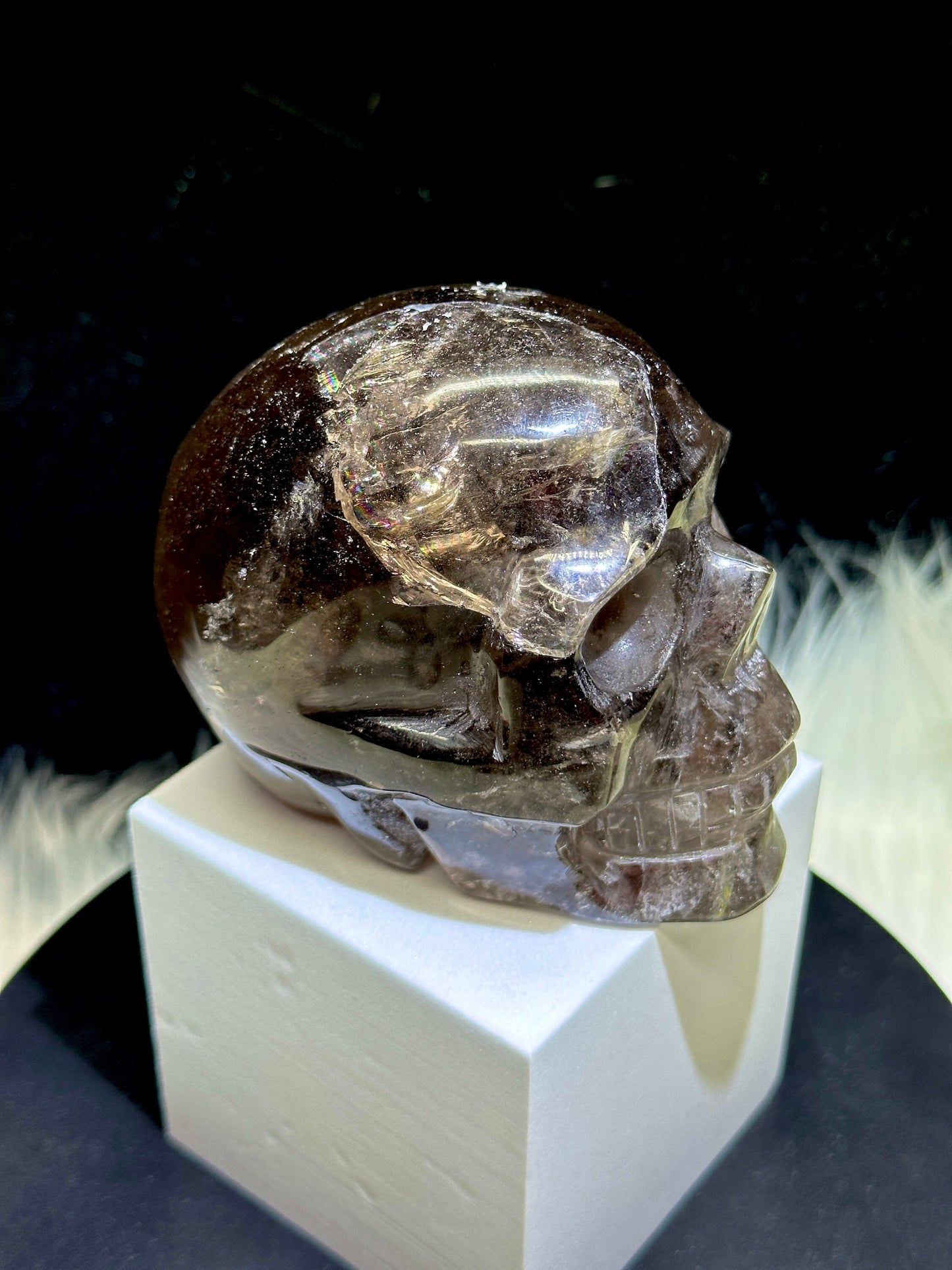 Large Smoky Quartz Crystal Skull