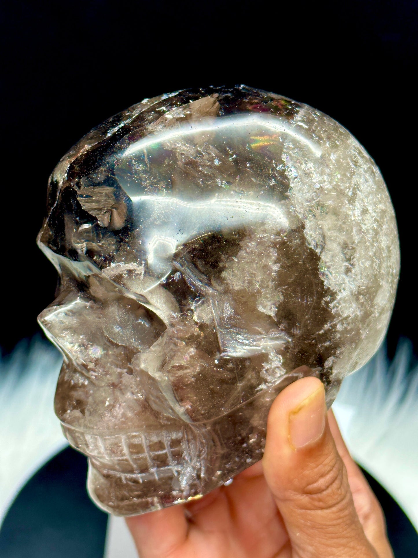 Large Smoky Quartz Crystal Skull