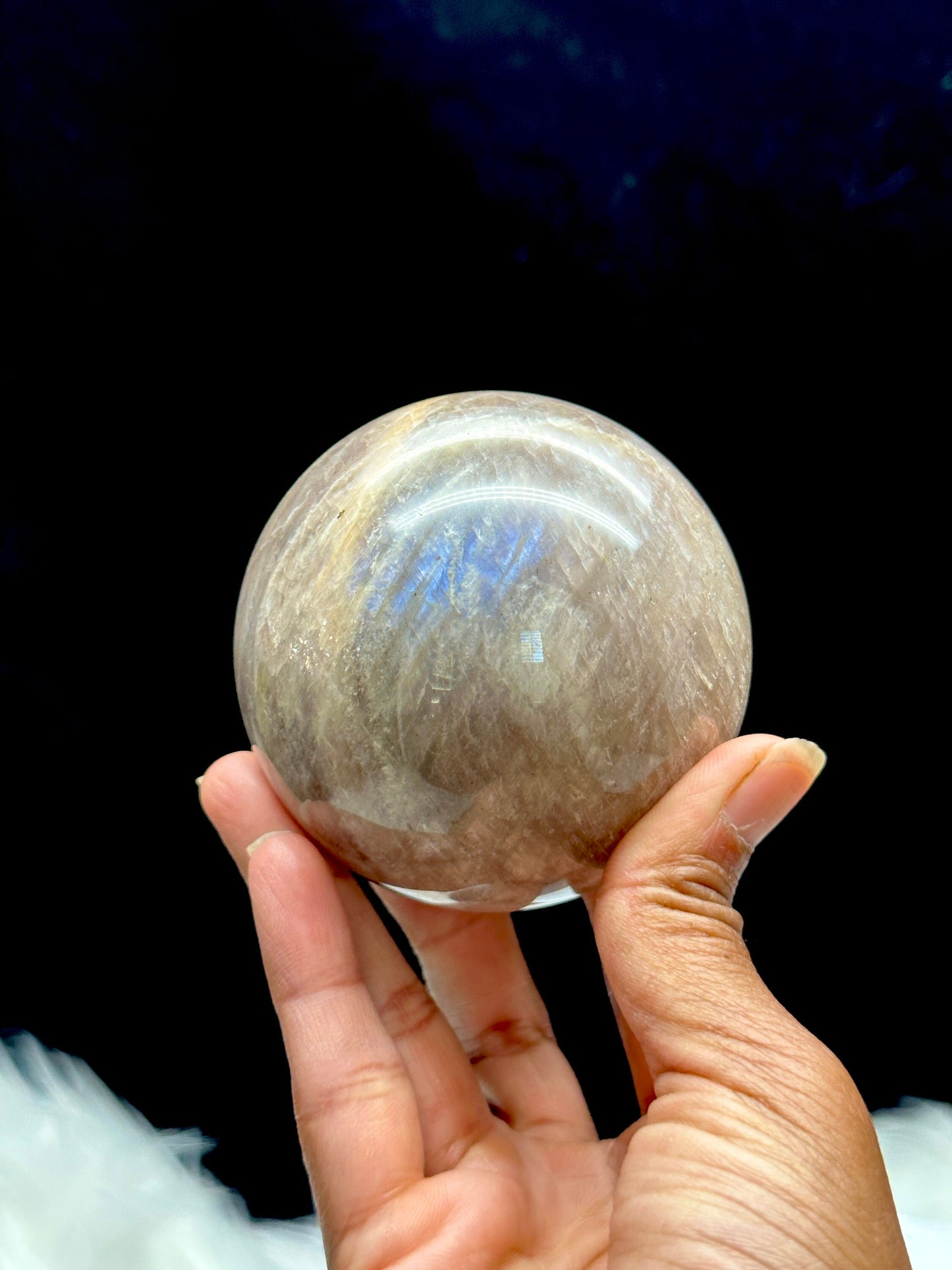 Blue Flash Moonstone Crystal Sphere- High Quality